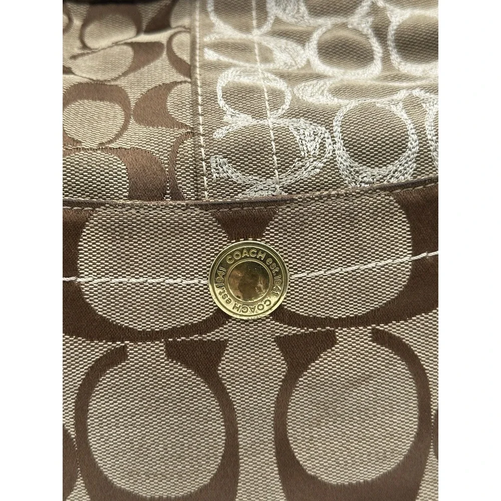 Vintage Coach Signature Patchwork Hobo Bag 10233 Y2K (2006) Gold, Beige, Brown